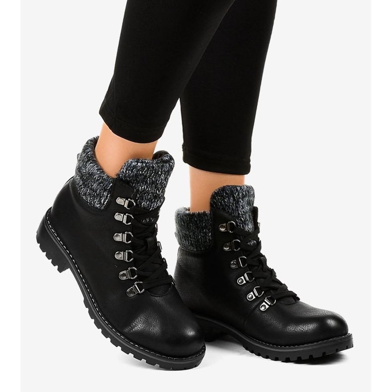 Schwarze Wanderschuhe ohne Isolierung Z186 2