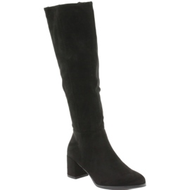 Schwarze Wildlederstiefel Sergio Leone KZ273 1