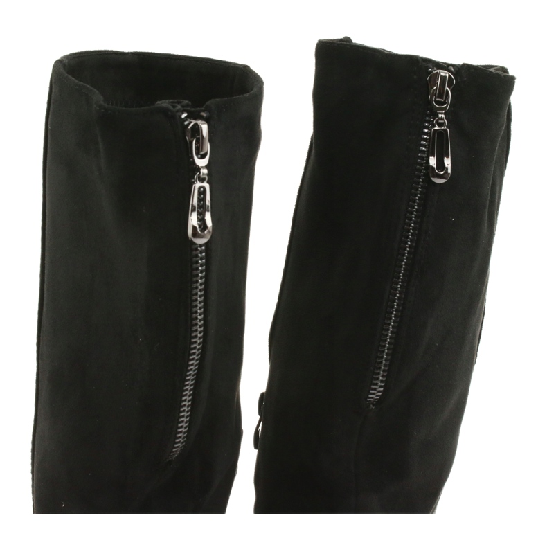 Schwarze Wildlederstiefel Sergio Leone KZ273 4