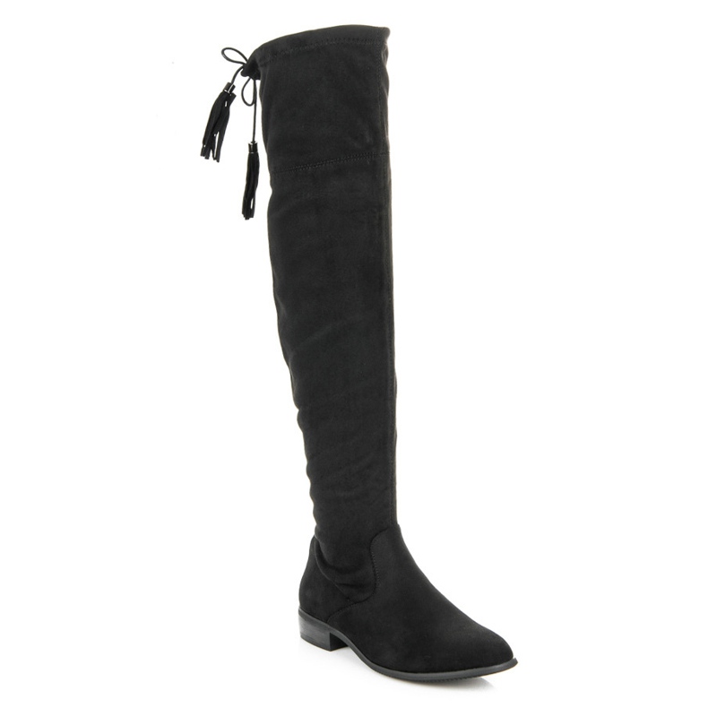 Yes Mile Overknee-Stiefel mit Fransen schwarz 1