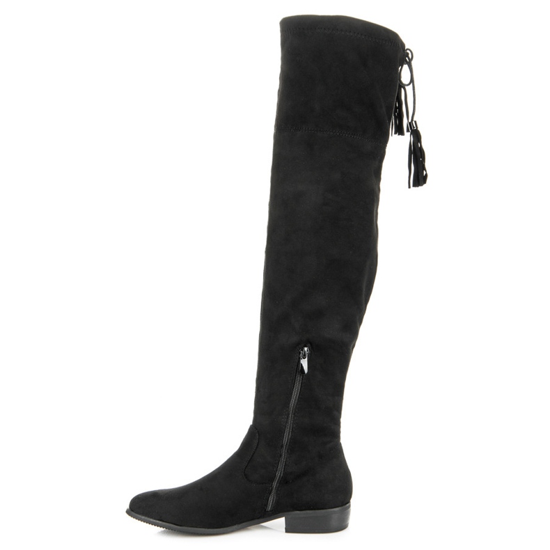 Yes Mile Overknee-Stiefel mit Fransen schwarz 2