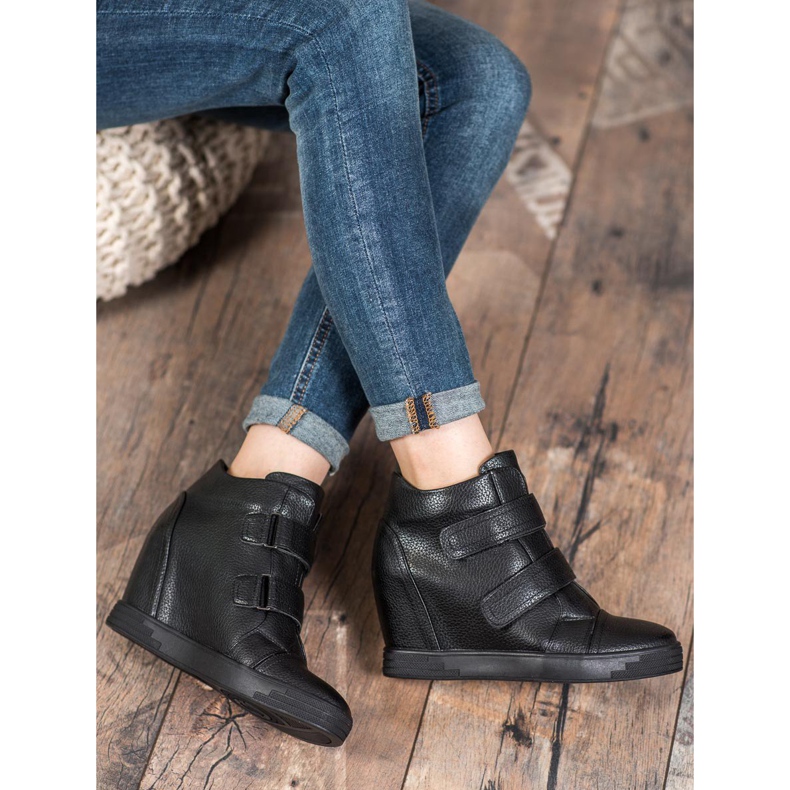 Sergio Leone Turnschuhe aus Öko-Leder schwarz 2