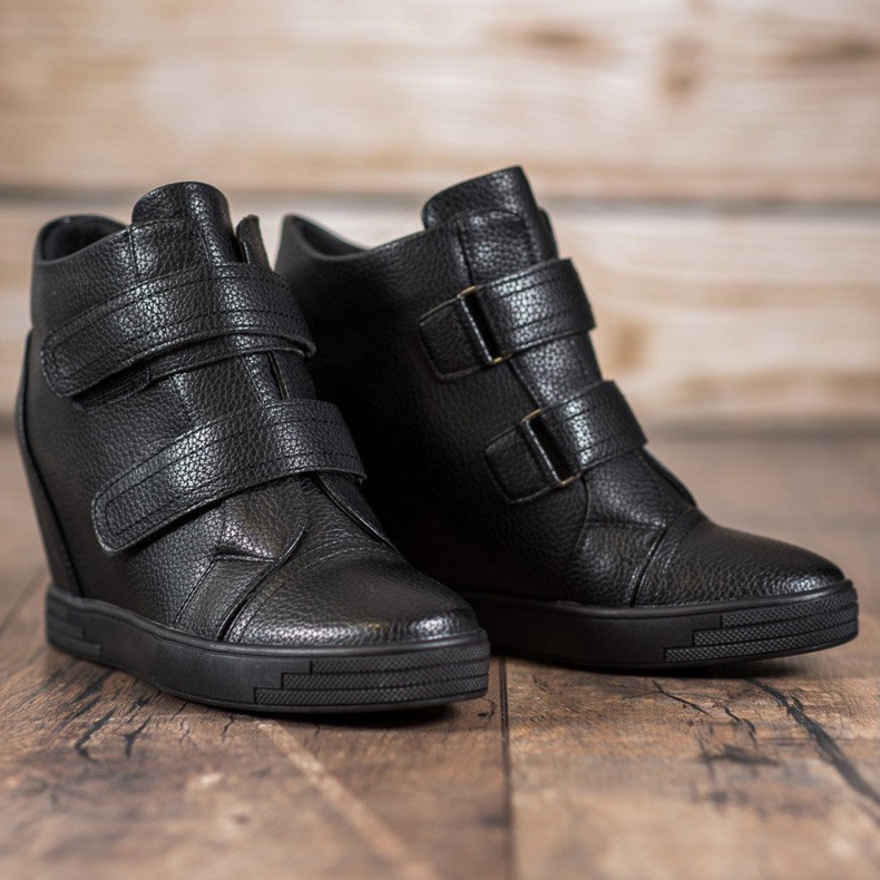 Sergio Leone Turnschuhe aus Öko-Leder schwarz 1