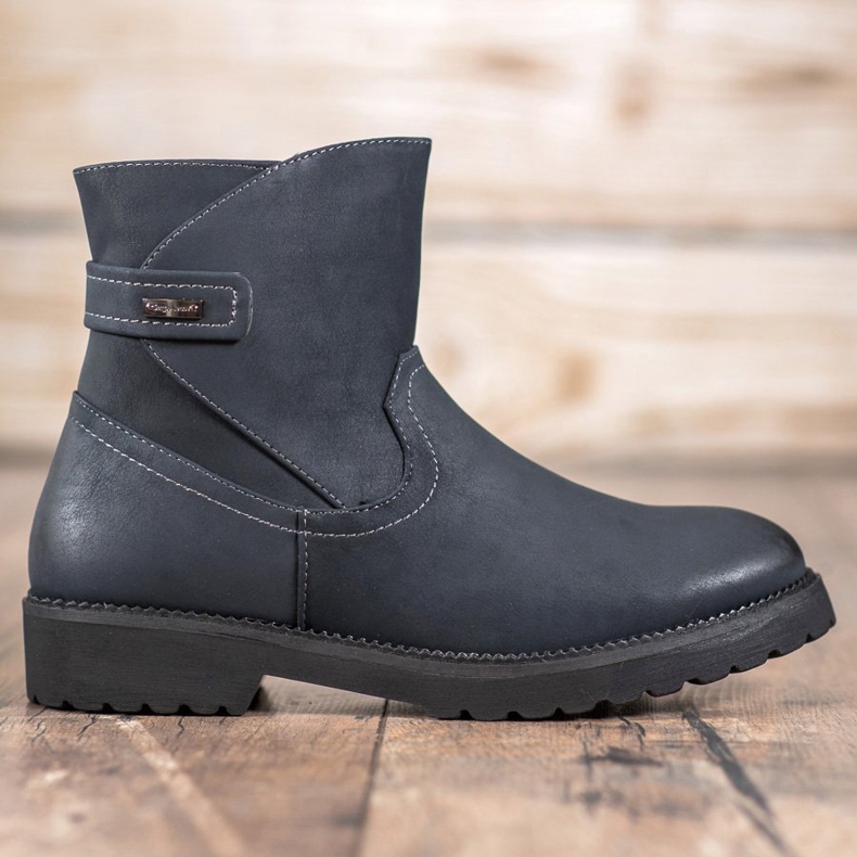 Sergio Leone Bequeme marineblaue Stiefel navy blau mehrfarbig 1