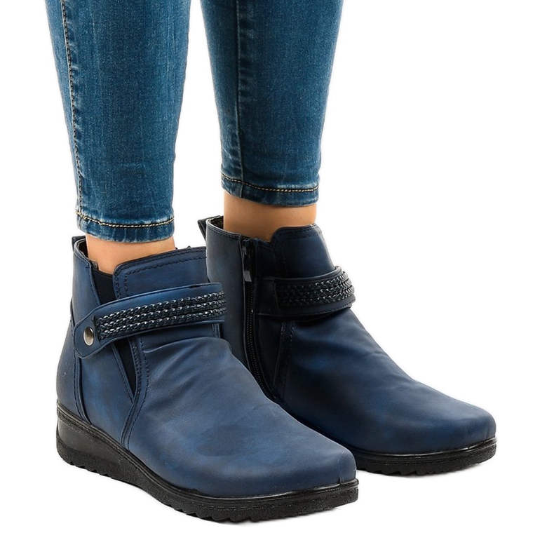 Dunkelblaue leichte warme Stiefel 6193 marineblau 1