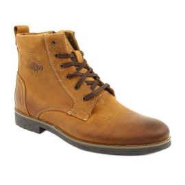 Hochhackige Stiefeletten am Riko 884 Crazy Sunny Zipper braun gelb 1