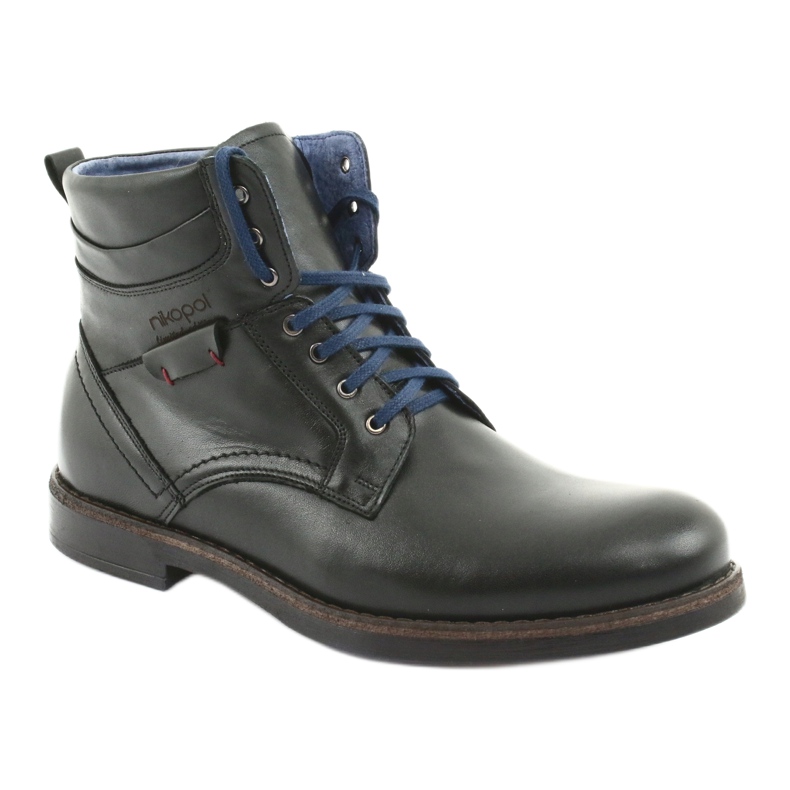 Nikopol Herrenlederstiefel mit einem Reißverschluss 700 Schwarz isoliert 1