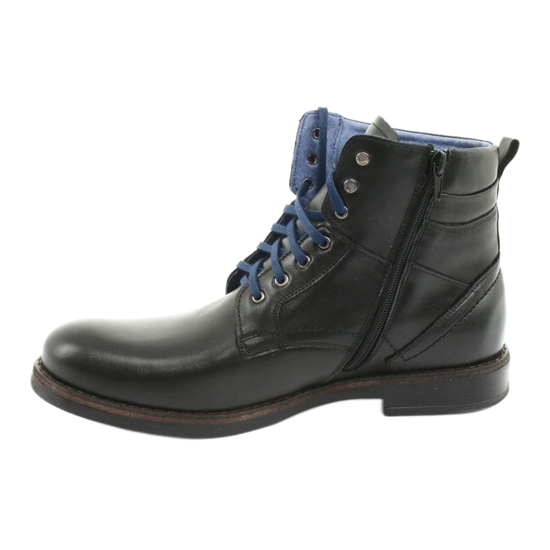 Nikopol Herrenlederstiefel mit einem Reißverschluss 700 Schwarz isoliert 2