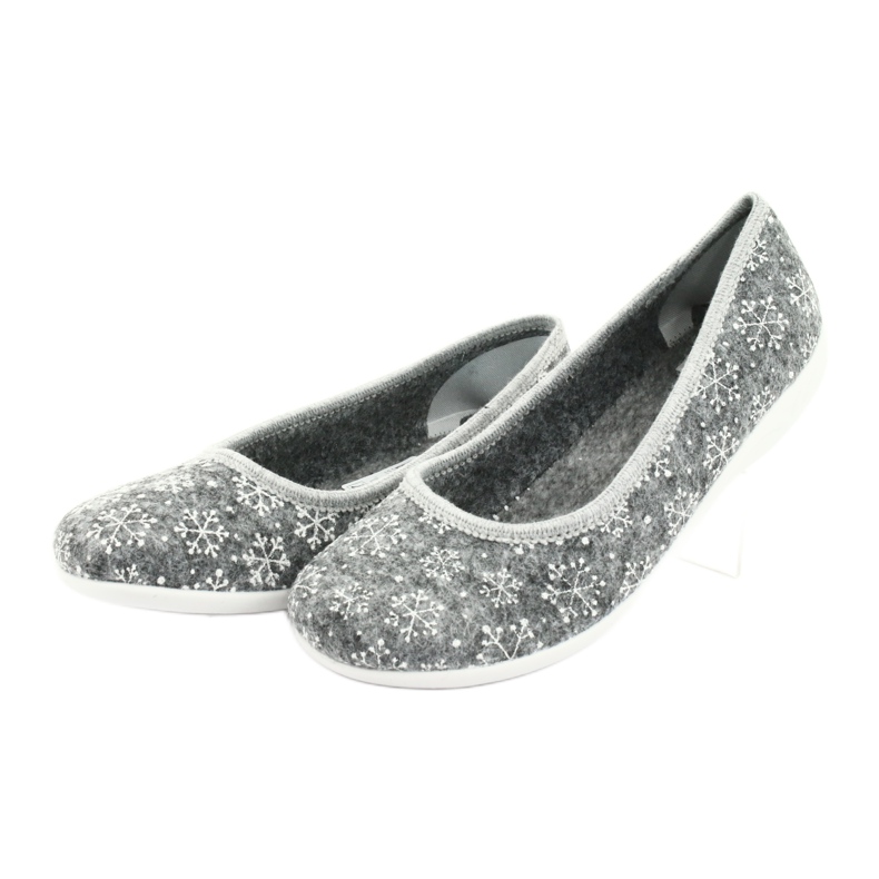 Filzpantoffeln Adanex 24213 Schneeflocke weiß grau 3