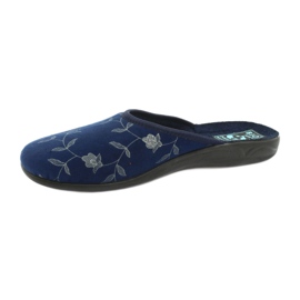 Hausschuhe Velours Adanex 18112 marineblau schwarz 2