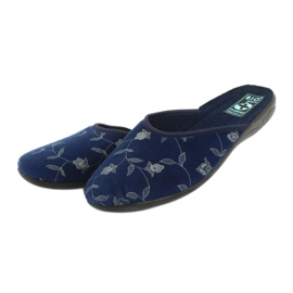 Hausschuhe Velours Adanex 18112 marineblau schwarz 3