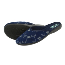 Hausschuhe Velours Adanex 18112 marineblau schwarz navy blau 4
