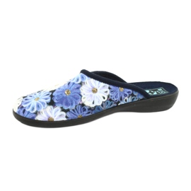 Hausschuhe 3D Blumen Adanex 24192 marineblau weiß gelb 2