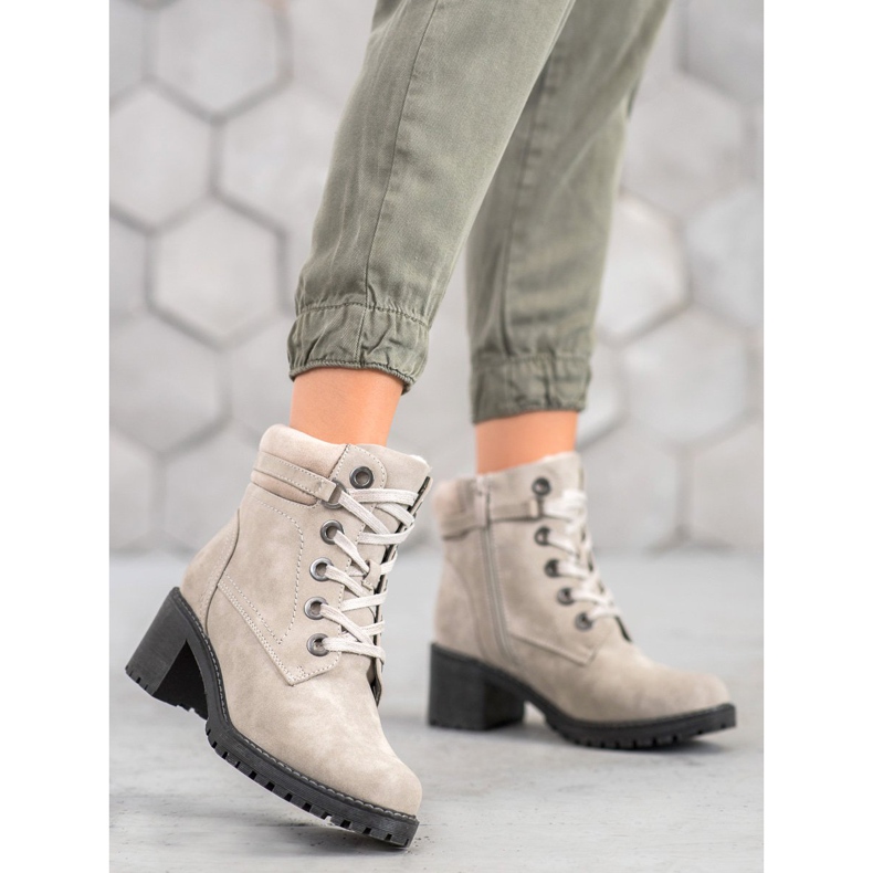 Goodin Warme Stiefel mit hohen Absätzen grau 1