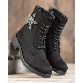 SHELOVET Schwarze Wildlederstiefel 1