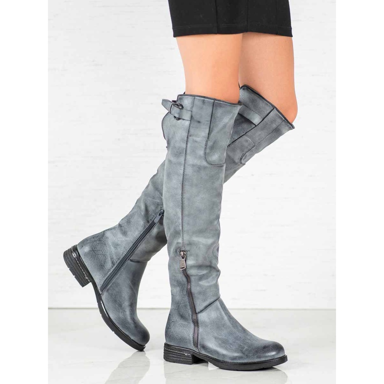 Forever Folie Öko-Lederstiefel blau 1