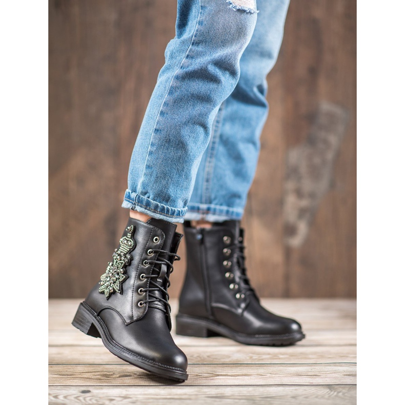 Lovery Stiefel mit Kristallen schwarz 2