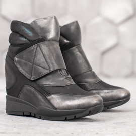 Sergio Leone Klett-Turnschuhe grau 2