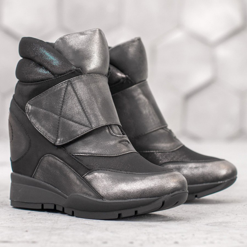 Sergio Leone Klett-Turnschuhe grau 2