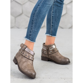 Forever Folie Stiefel mit Strasssteinen braun 2