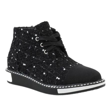 Schwarze TS01P Schnürstiefel 1