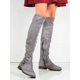 Kylie Stiefel mit flachem Absatz grau 1