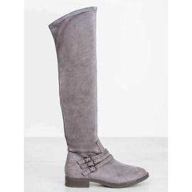 Kylie Stiefel mit flachem Absatz grau 2