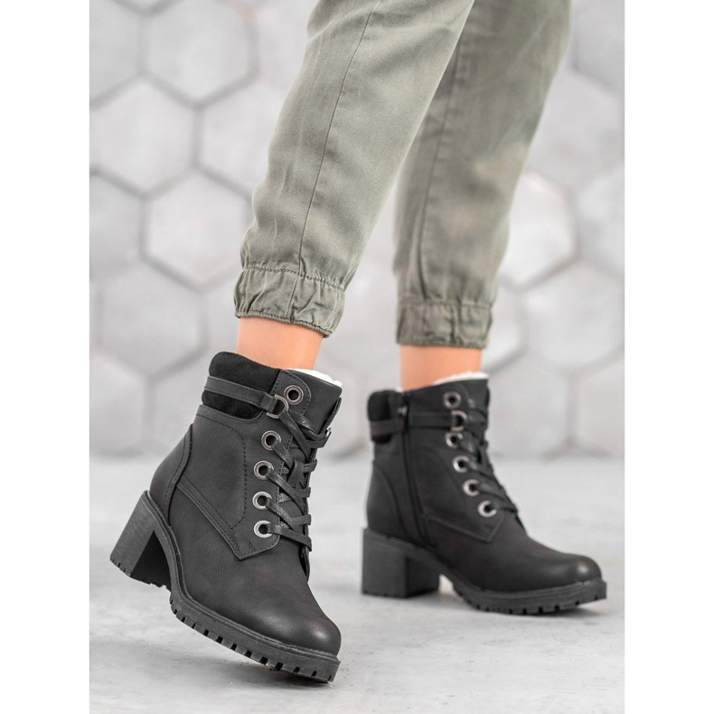 Goodin Warme Stiefel mit hohen Absätzen schwarz 2