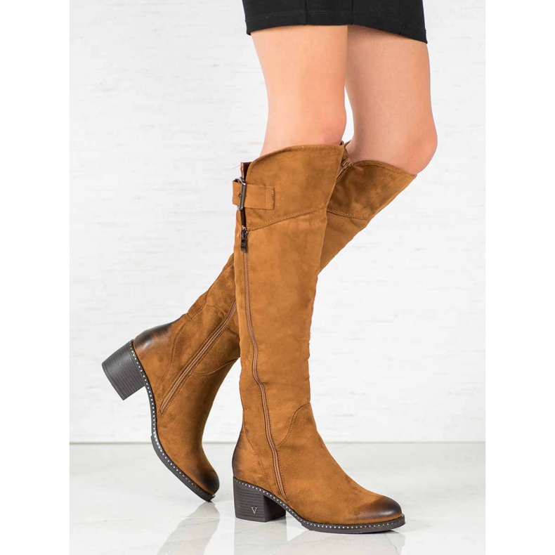 VINCEZA Kamelstiefel braun 1