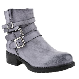 Marineblaue Damenstiefel mit Schnallen 548-PA 1