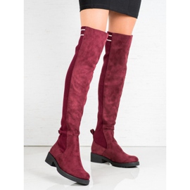 Ideal Shoes Stiefel aus Wildleder zum Hineinschlüpfen rot 2