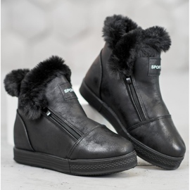 SHELOVET Sportstiefel mit Fell schwarz 1