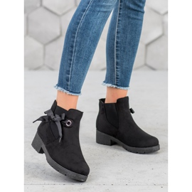 SHELOVET Slip-on-Booties mit Schleife schwarz 1