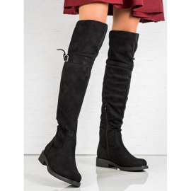Ideal Shoes Elegante Stiefel mit Schnalle schwarz 2