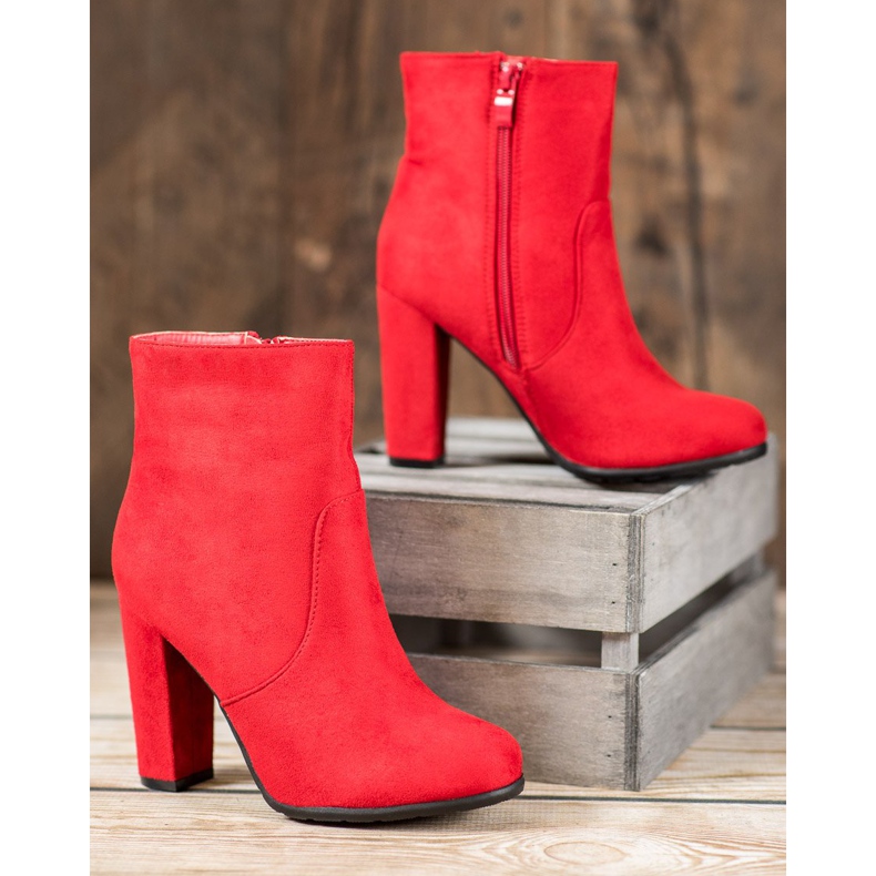 SHELOVET Sexy Wildlederstiefel rot 2