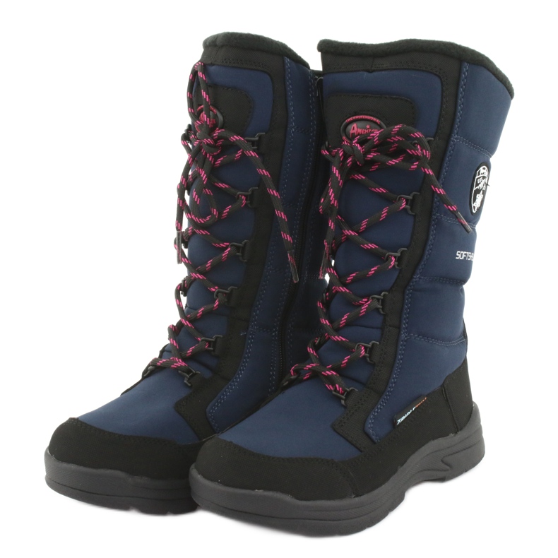 Schneeschuhe mit American Club SN12 Membran schwarz navy blau rosa 3