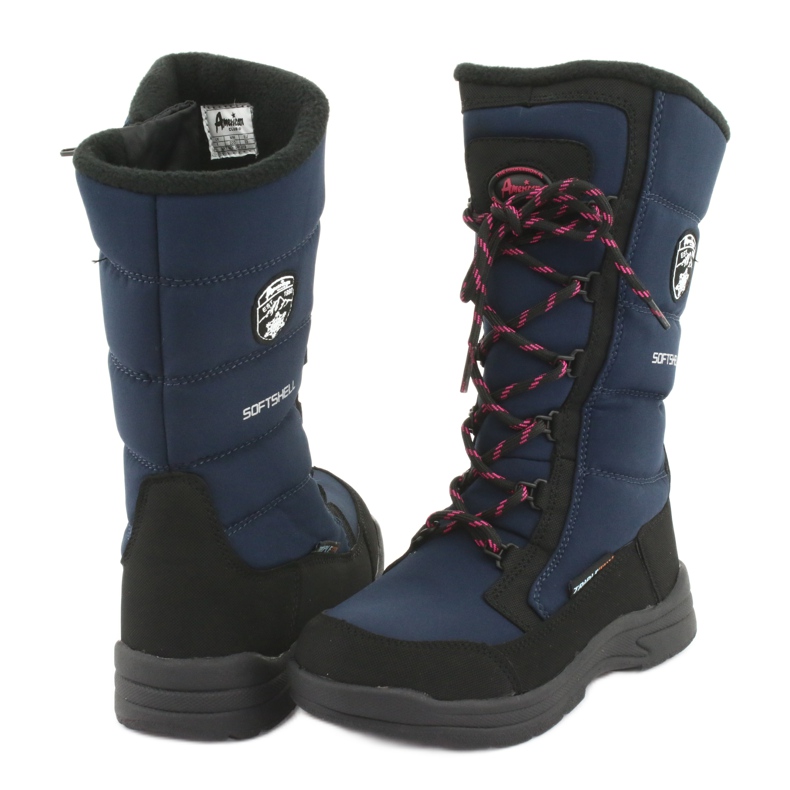 Schneeschuhe mit American Club SN12 Membran schwarz navy blau rosa 4