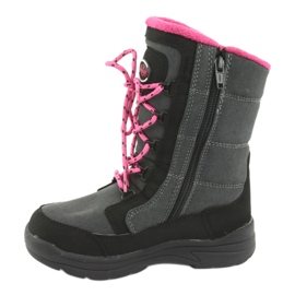 Schneestiefel mit American Club SN13 graue Membran schwarz rosa 2
