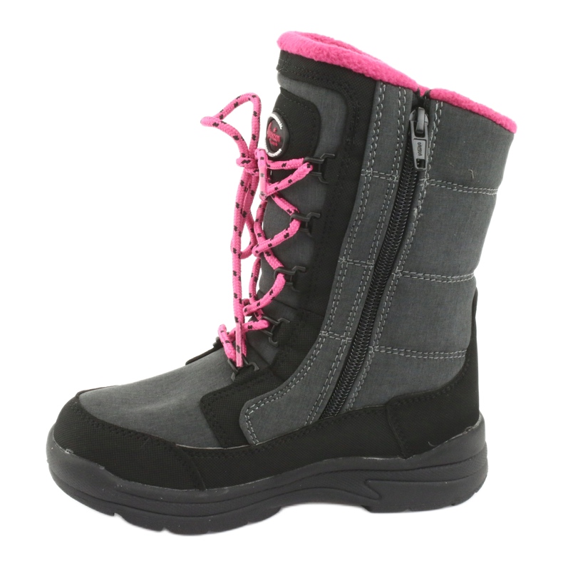 Schneestiefel mit American Club SN13 graue Membran schwarz rosa 2