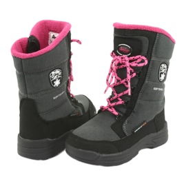 Schneestiefel mit American Club SN13 graue Membran schwarz rosa 4