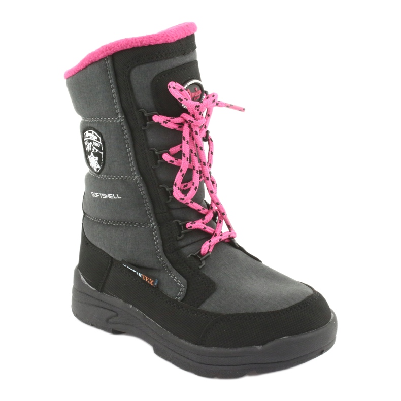 Schneestiefel mit American Club SN13 graue Membran schwarz rosa 1