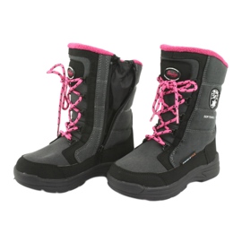 Schneestiefel mit American Club SN13 graue Membran schwarz rosa 5
