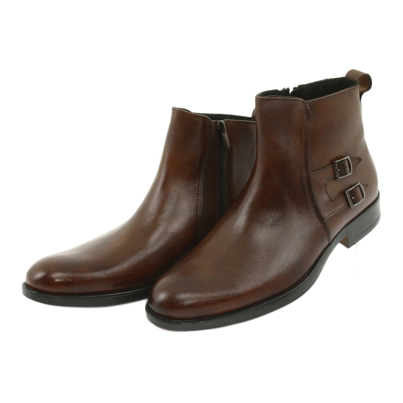 Moskała Ankle Boots aus Mosaic-Leder braun 3