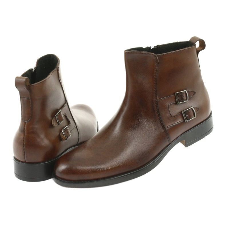 Moskała Ankle Boots aus Mosaic-Leder braun 4