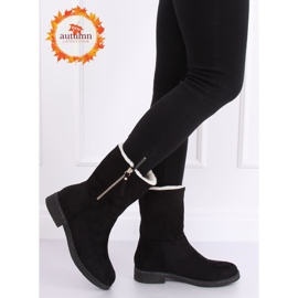 Schwarze Wildleder Damenstiefel S118 Schwarz 1