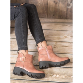 Super Me Stiefel auf der Plattform mit Schnalle rosa 2