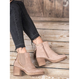 Small Swan Chelsea-Boots mit Fransen braun 1