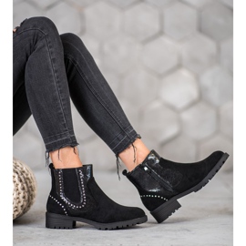 Small Swan Chelsea-Stiefel mit Schlangenmuster schwarz 2