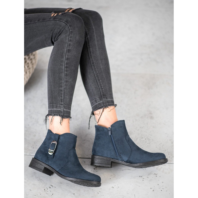 Small Swan Marineblaue Wildlederstiefel 2