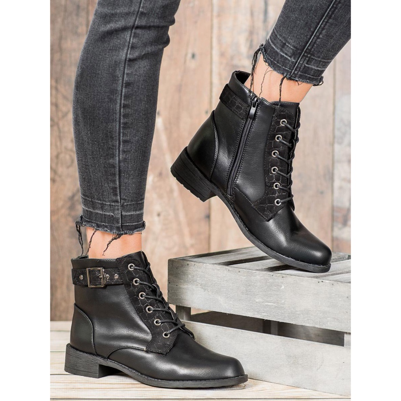 Small Swan Klassische Schnürstiefel schwarz 2